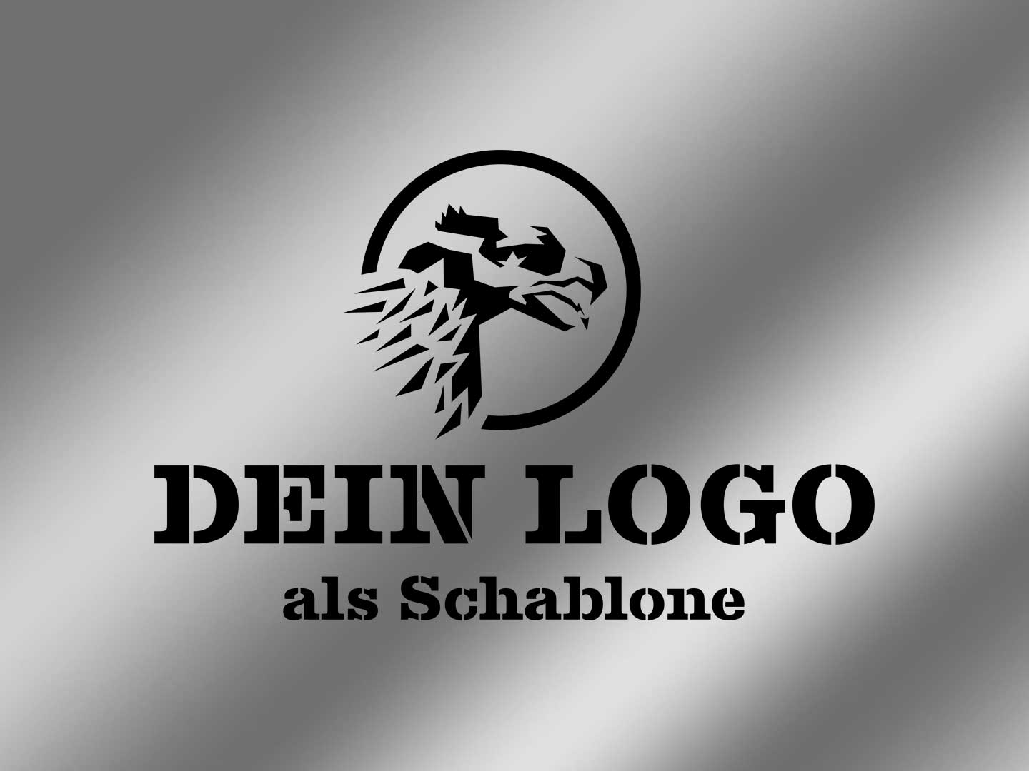 dein logo als schablone / stencil an more