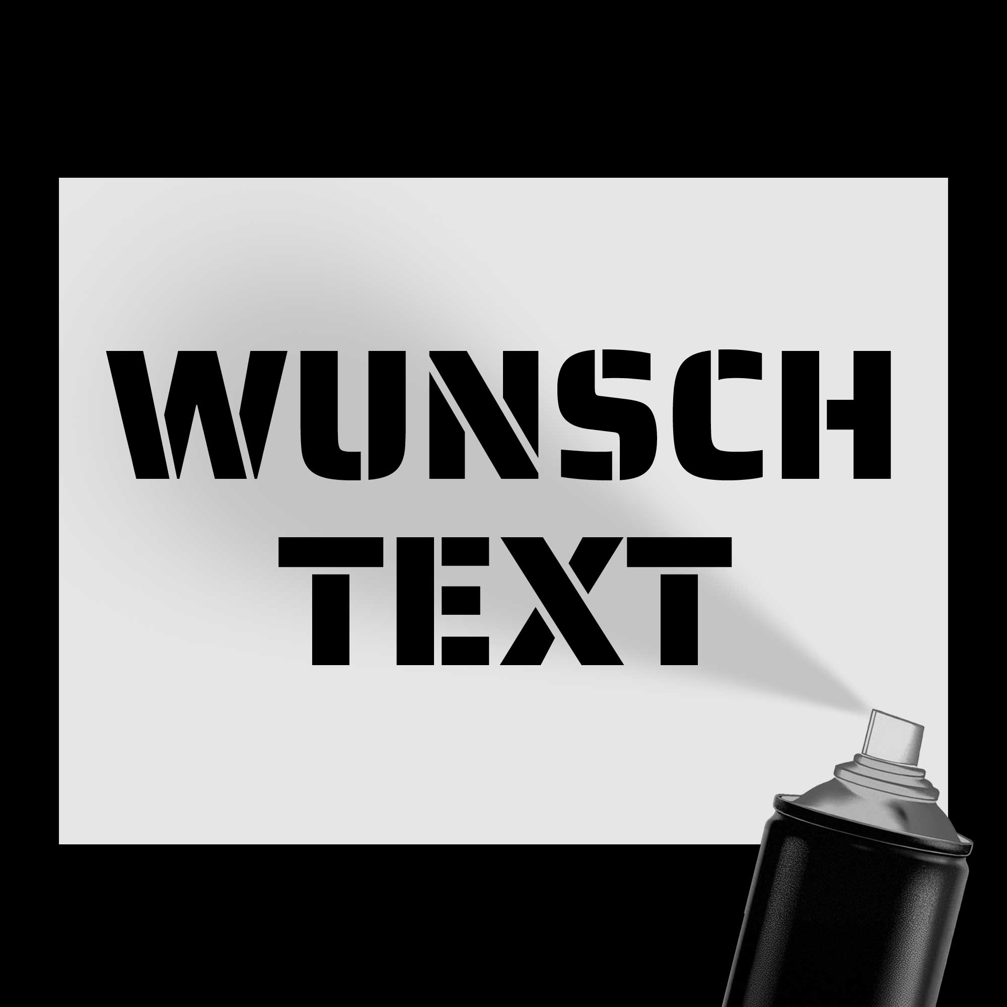 Wunschtext Schablone für Graffiti & Sprühkunst – Gestalte eigene Textschablone mit frei wählbarer Schriftart & Größe – DIY Schablonen für Slogans, Claims & Zitate